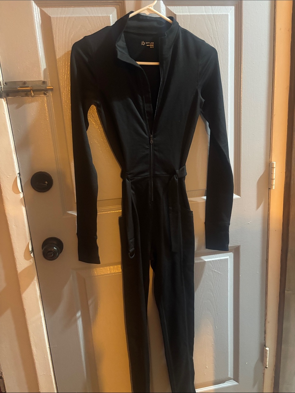 Aerie Black Women's Zip-Front Jumpsuit